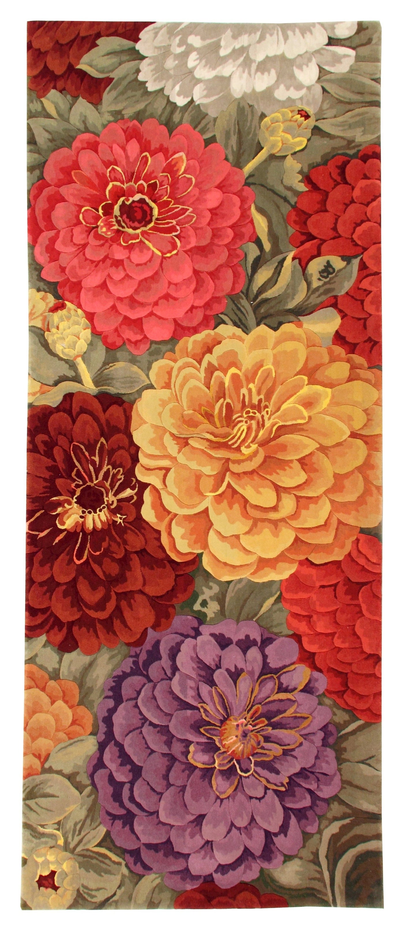 Via Como - 'Peonies ' Runner Rug - Size 4' x 10'