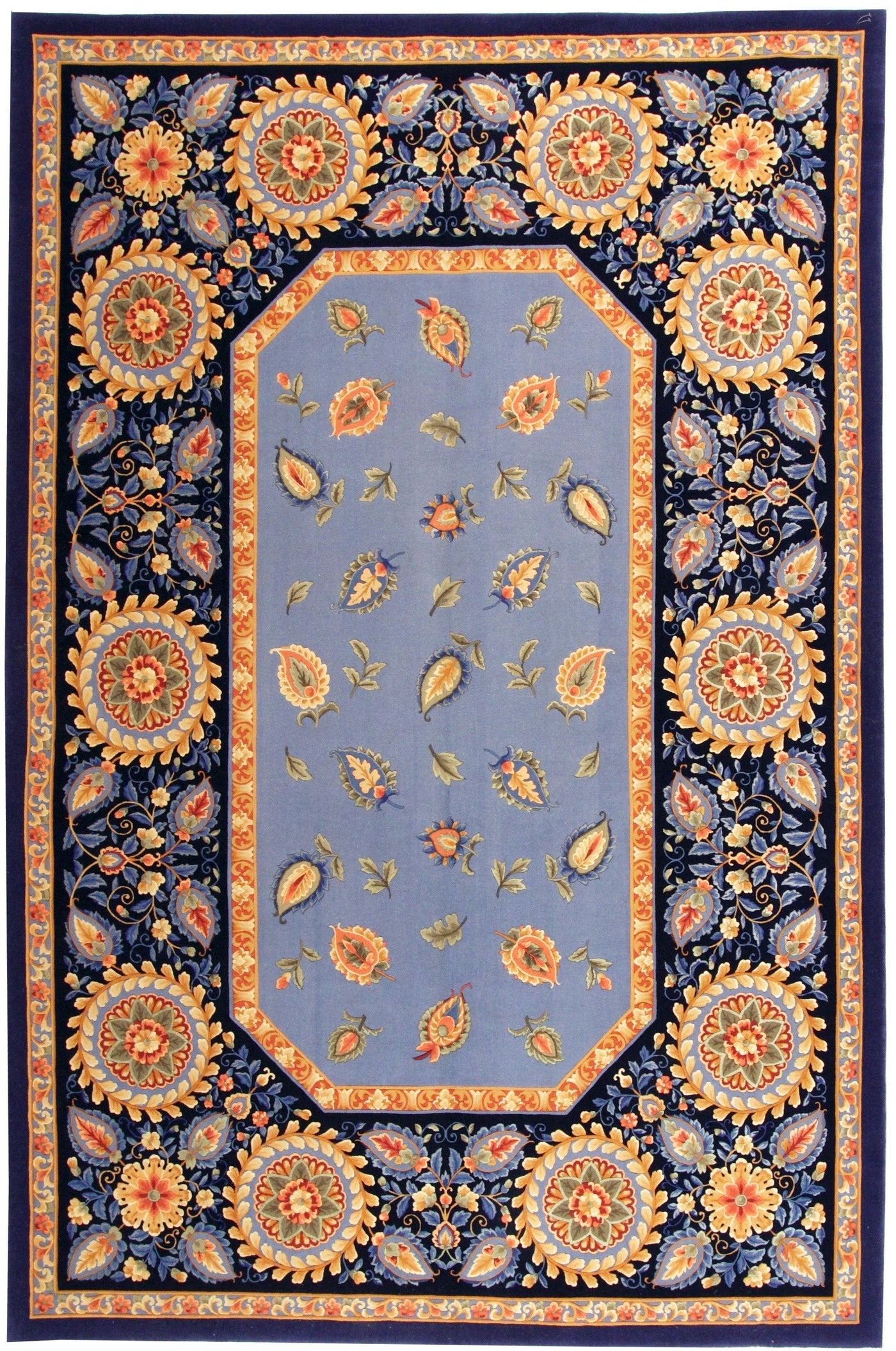 Via Como - 'Suzani Blue Fine' Rug - Size 6' 7" x 9'10"