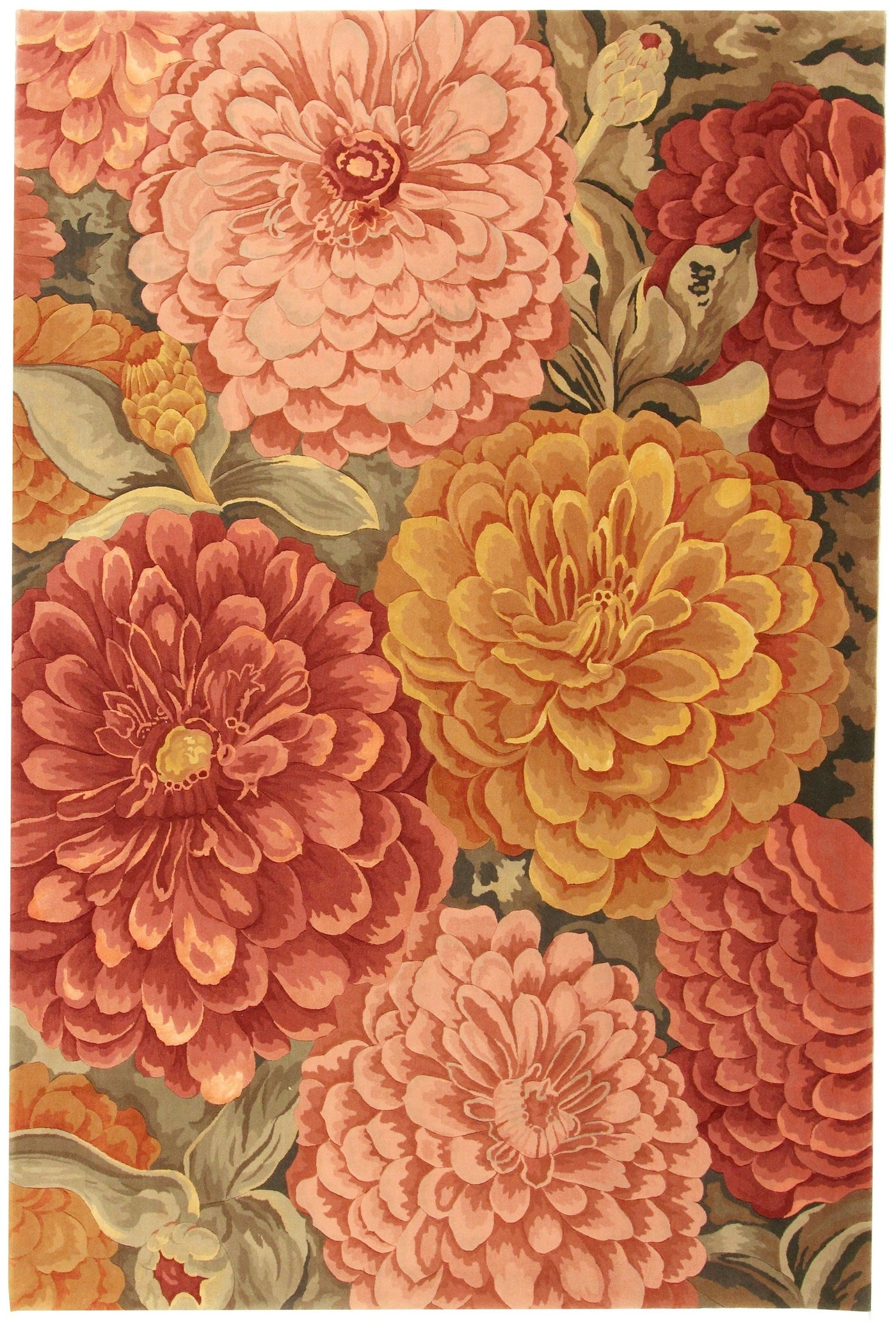 Via Como - 'Peonies Soft' Rug - Size 6' x 9'