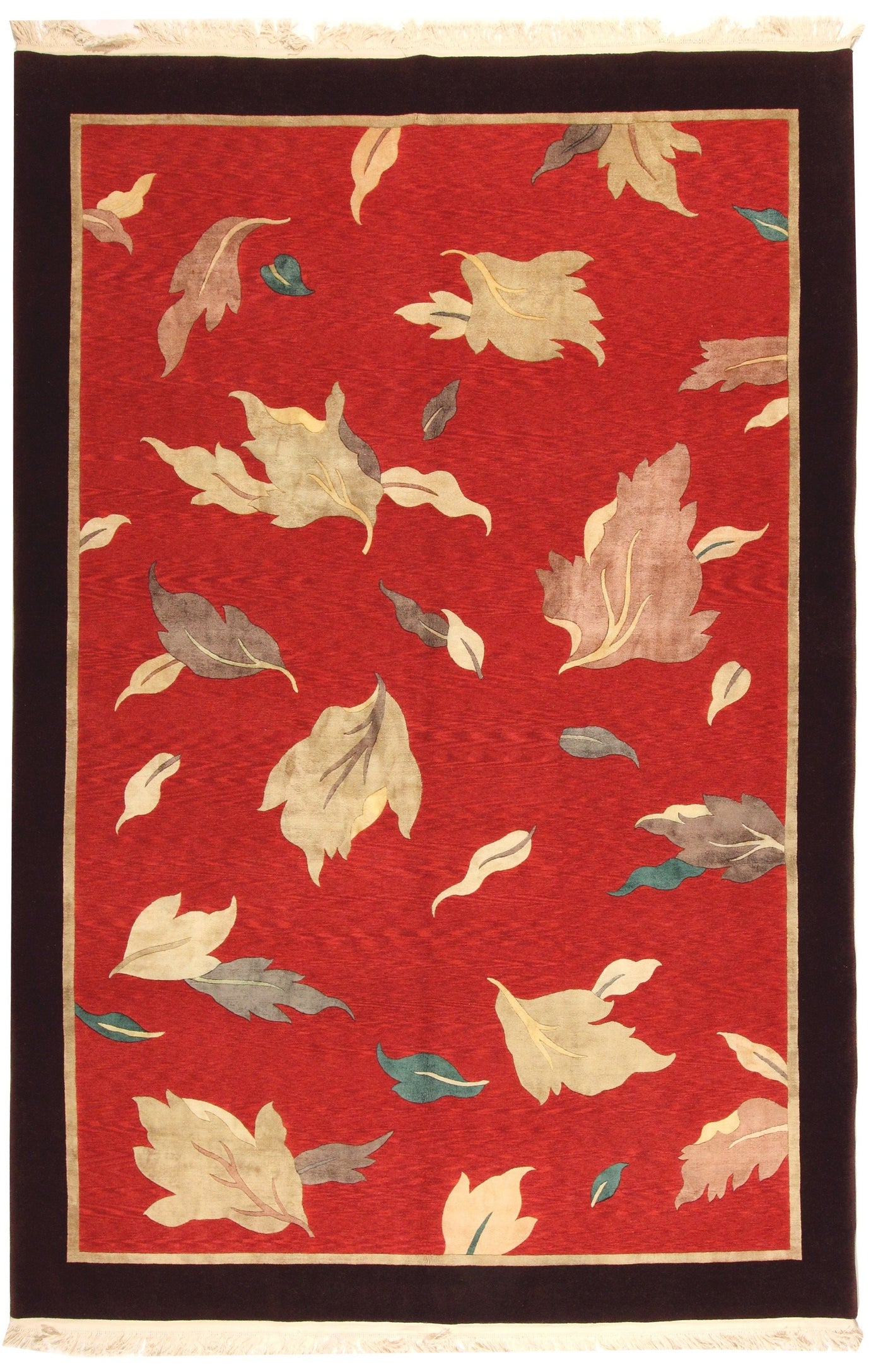 Via Como - 'Falling Leaves Red- Fine' Rug - Size 6' 7" x 9'10"