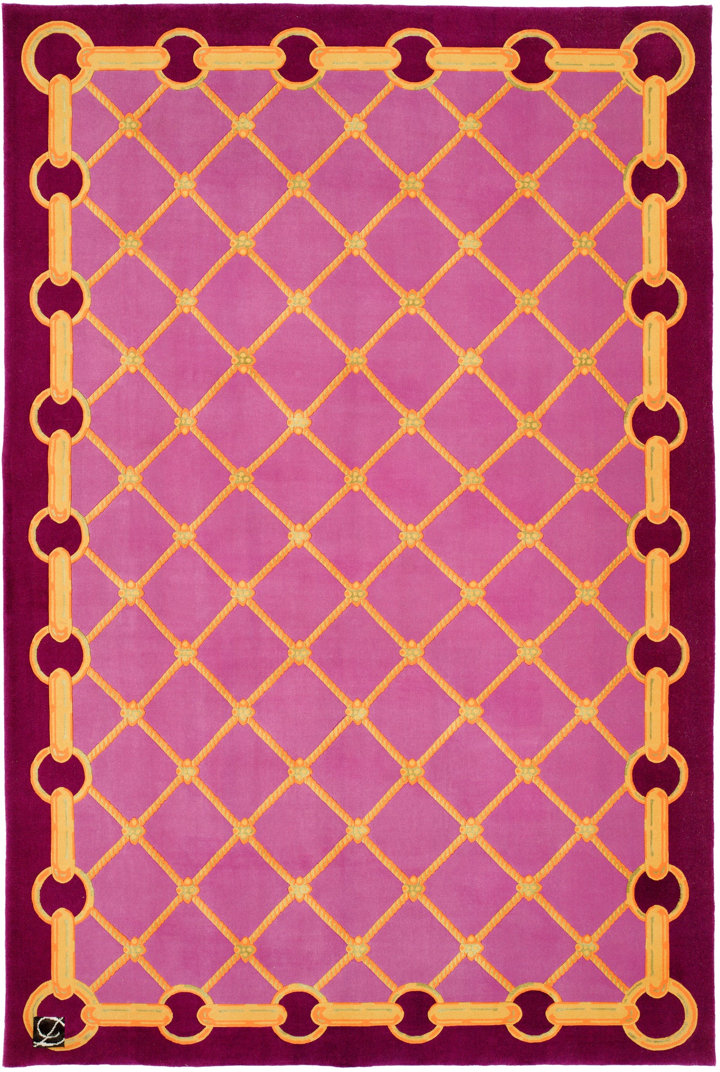 Jamie Drake - 'Chain and Rope - Purple' Rug 6' x 9'