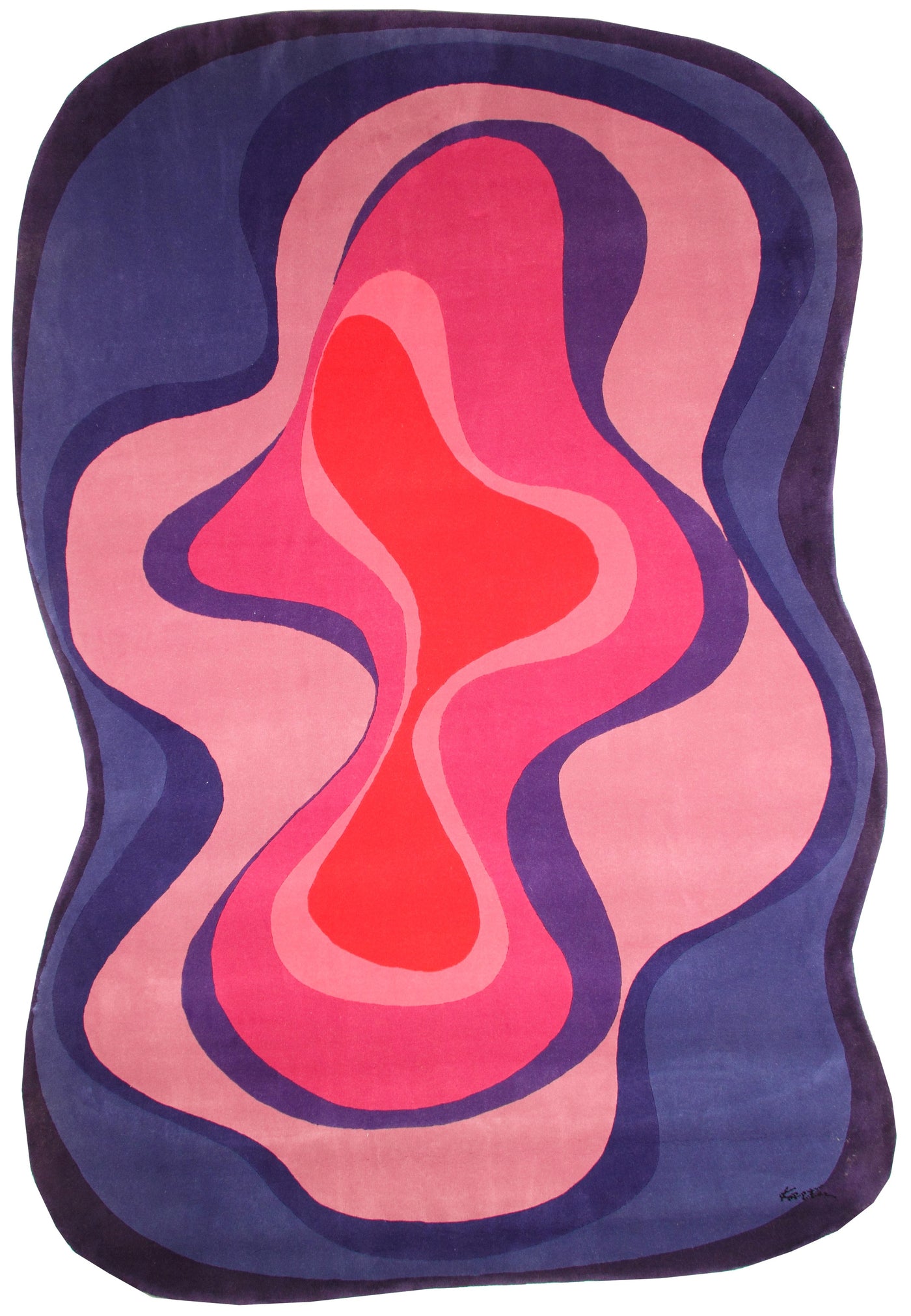 Karim Rashid - 'Abstract 003 Pink' Rug 6' x 9'