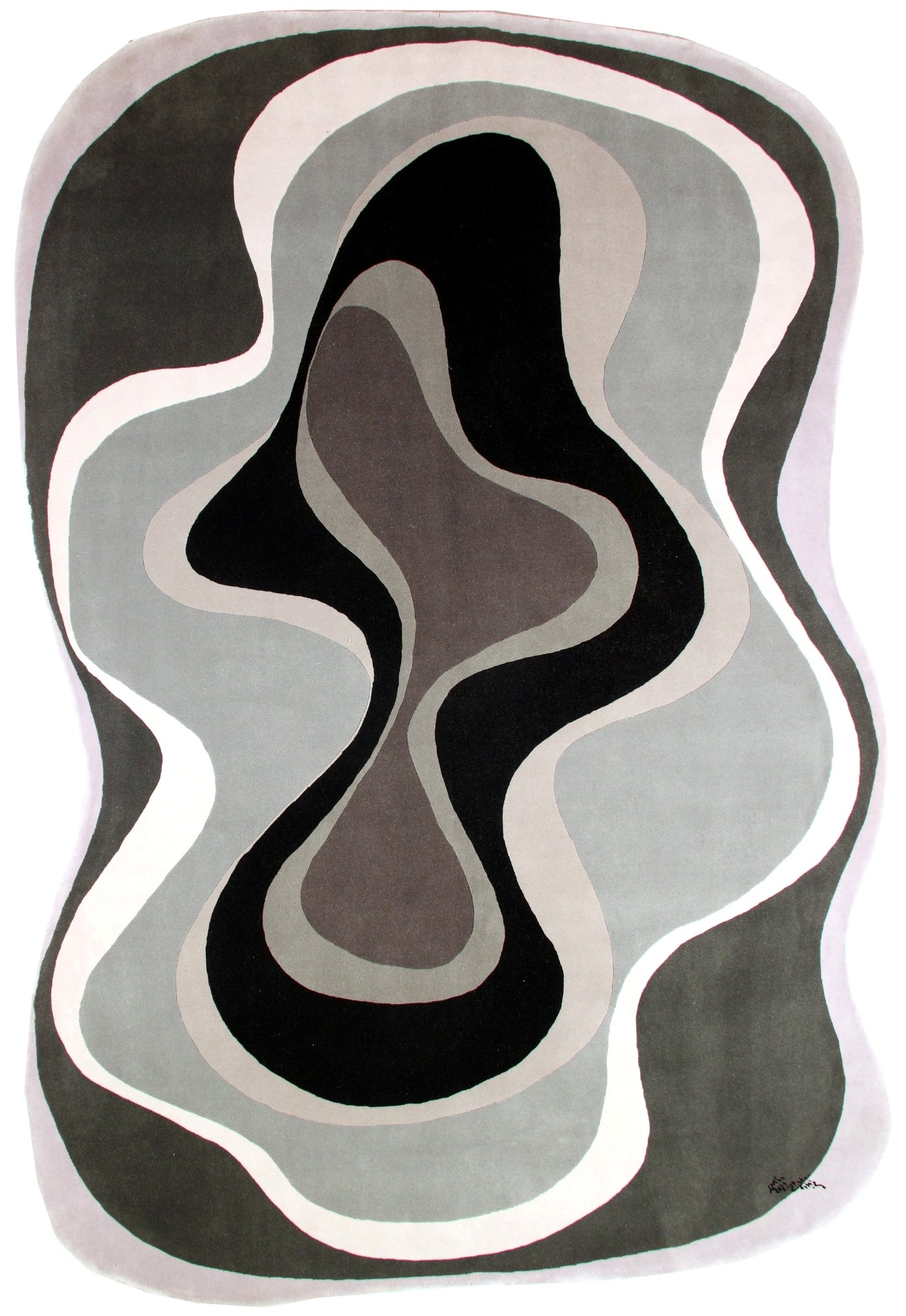 Karim Rashid - 'Abstract 003 Gray' Rug 6' x 9'