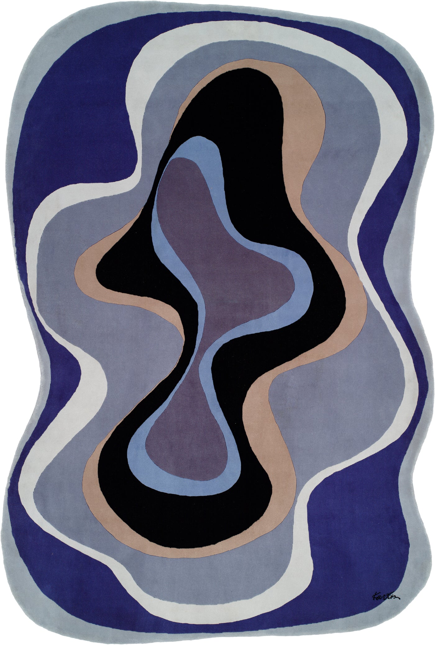 Karim Rashid - 'Abstract 003 Blue' Rug 6' x 9'