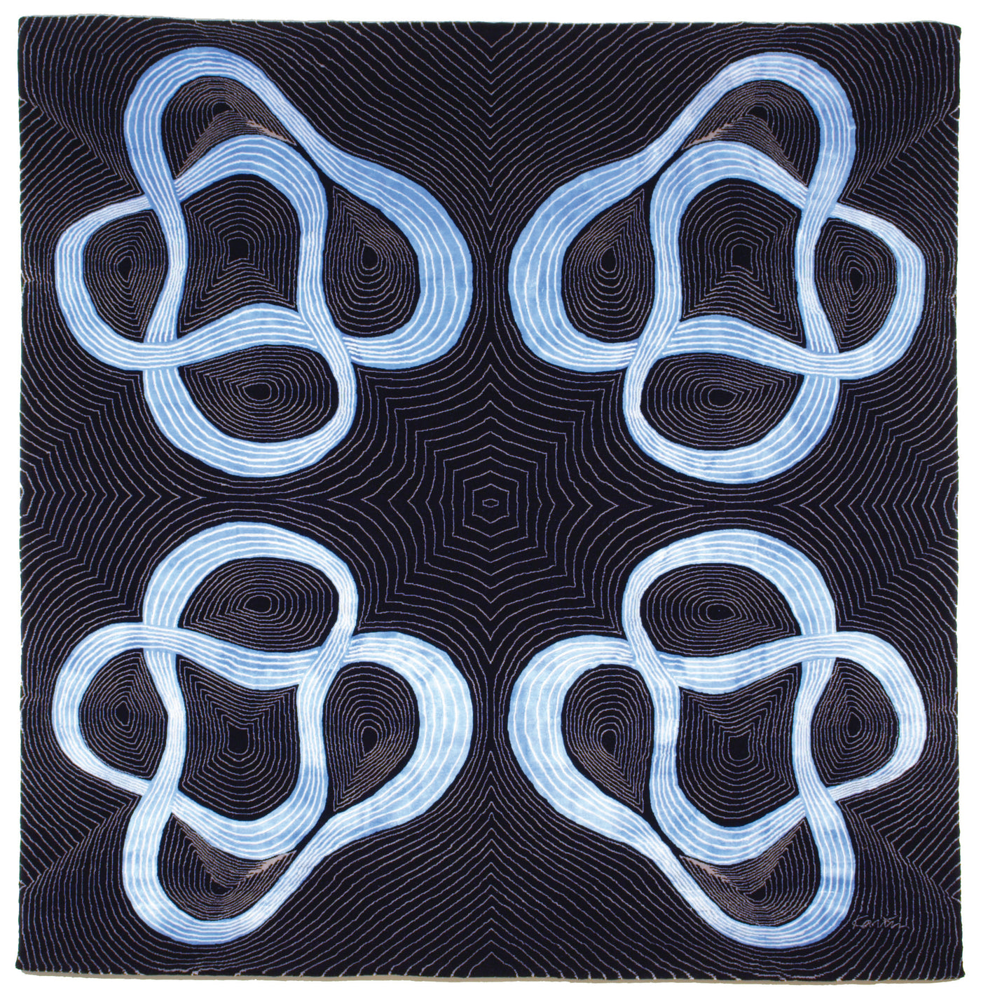 Karim Rashid - 'Fusion Blue' Rug 6' x 6'