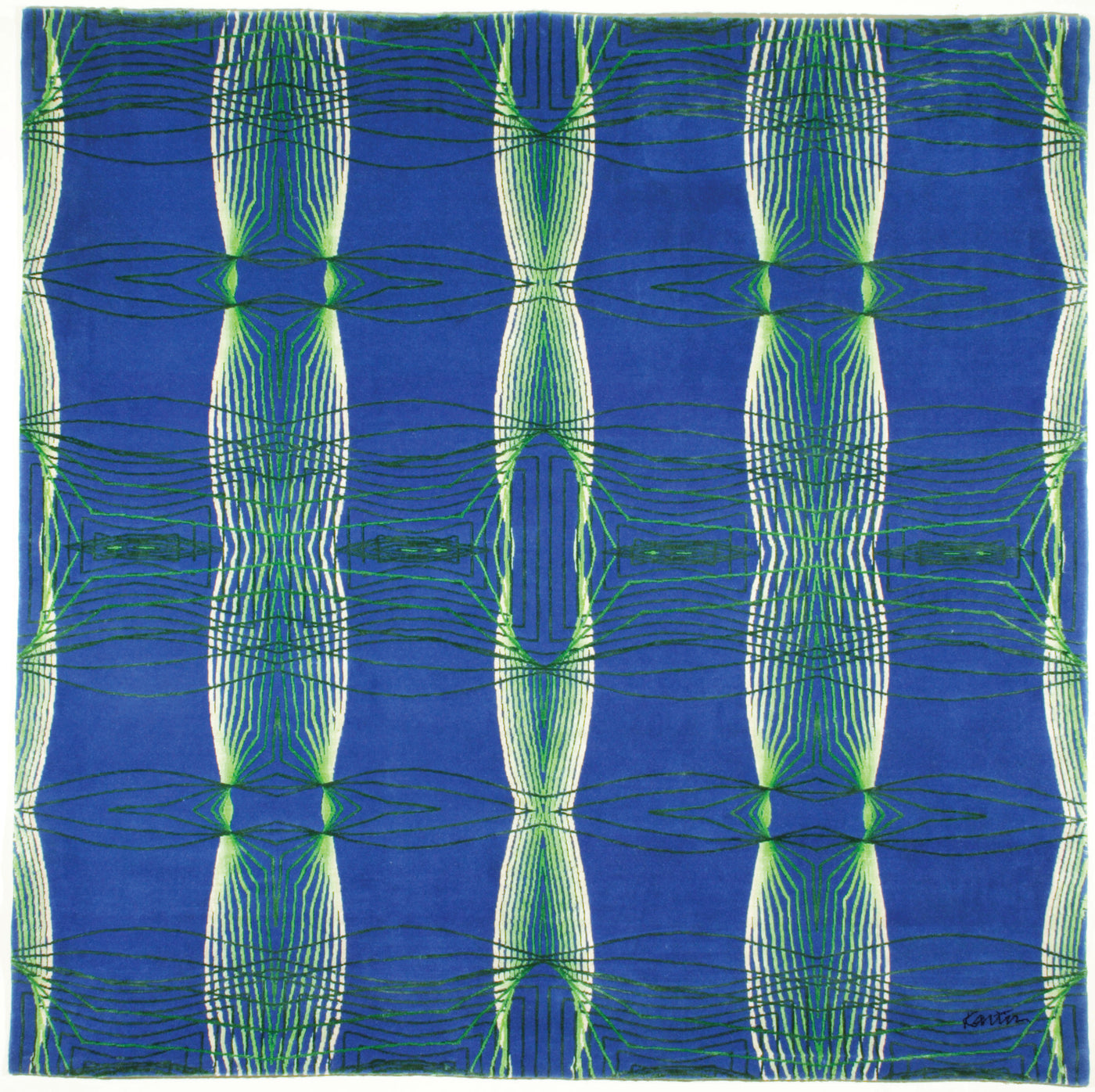 Karim Rashid - 'Spectra Blue' Rug 6' x 6'