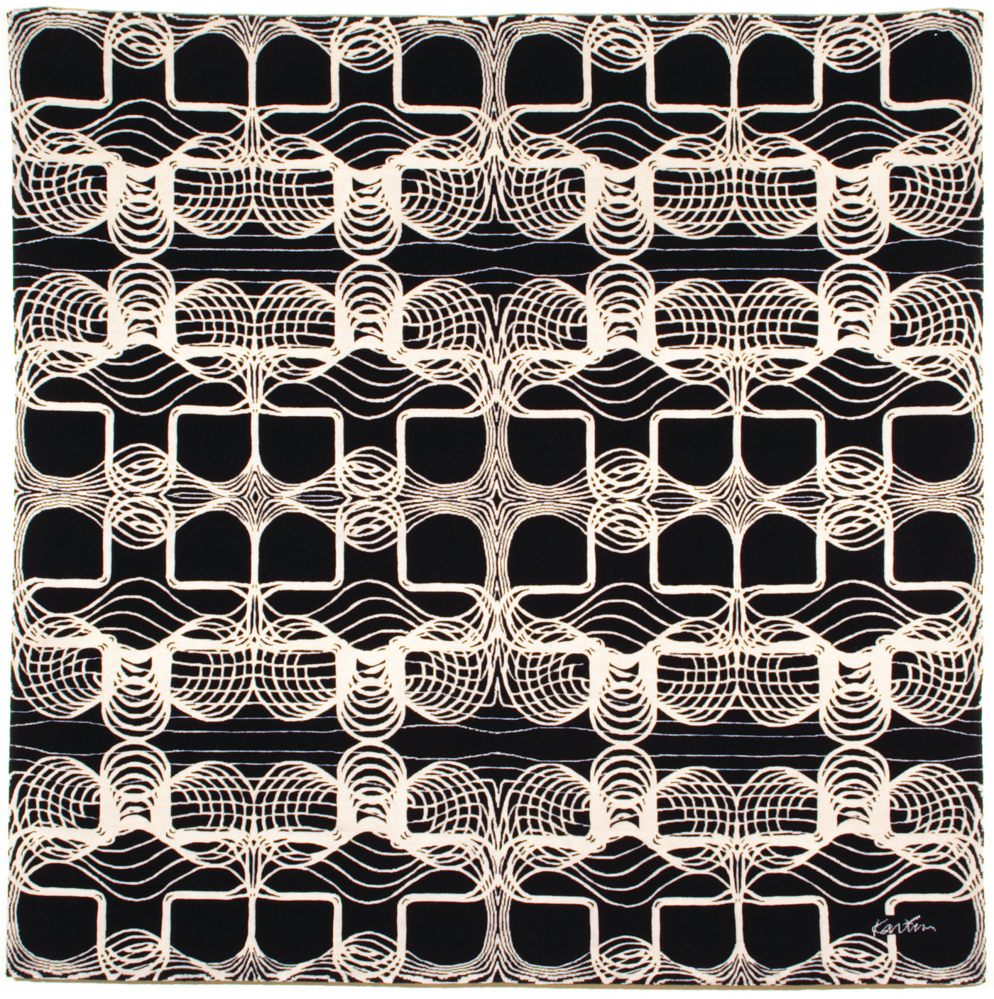 Karim Rashid - 'Myriad Black' Rug 6' x 6'