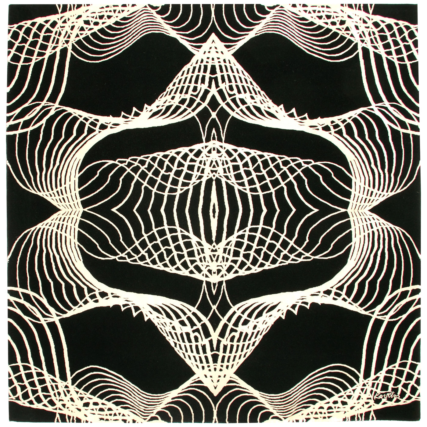 Karim Rashid - 'Nova Black/White' Rug 6' x 6'