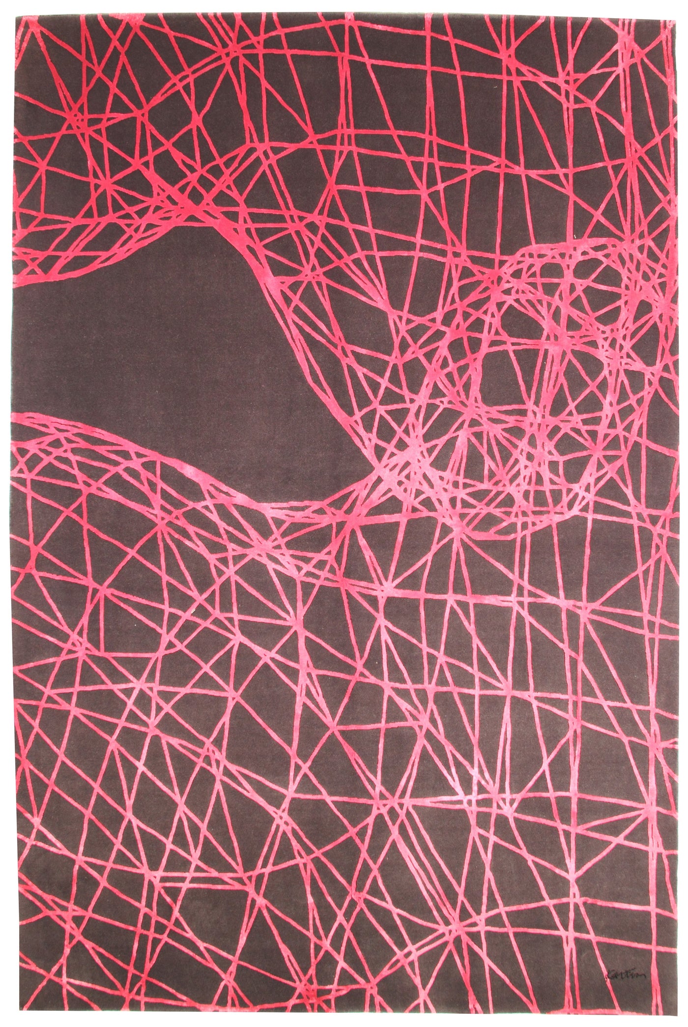 Karim Rashid - 'Mobius Pink' Rug 6' x 9'