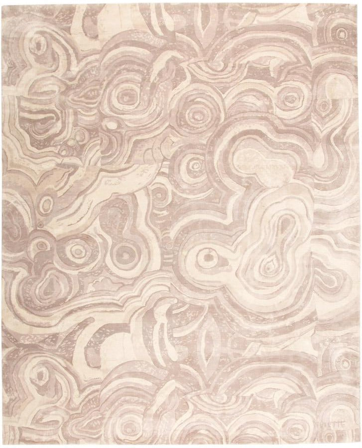 Tony Duquette - 'Malachite Silver Silk' Rug 8' x 10'