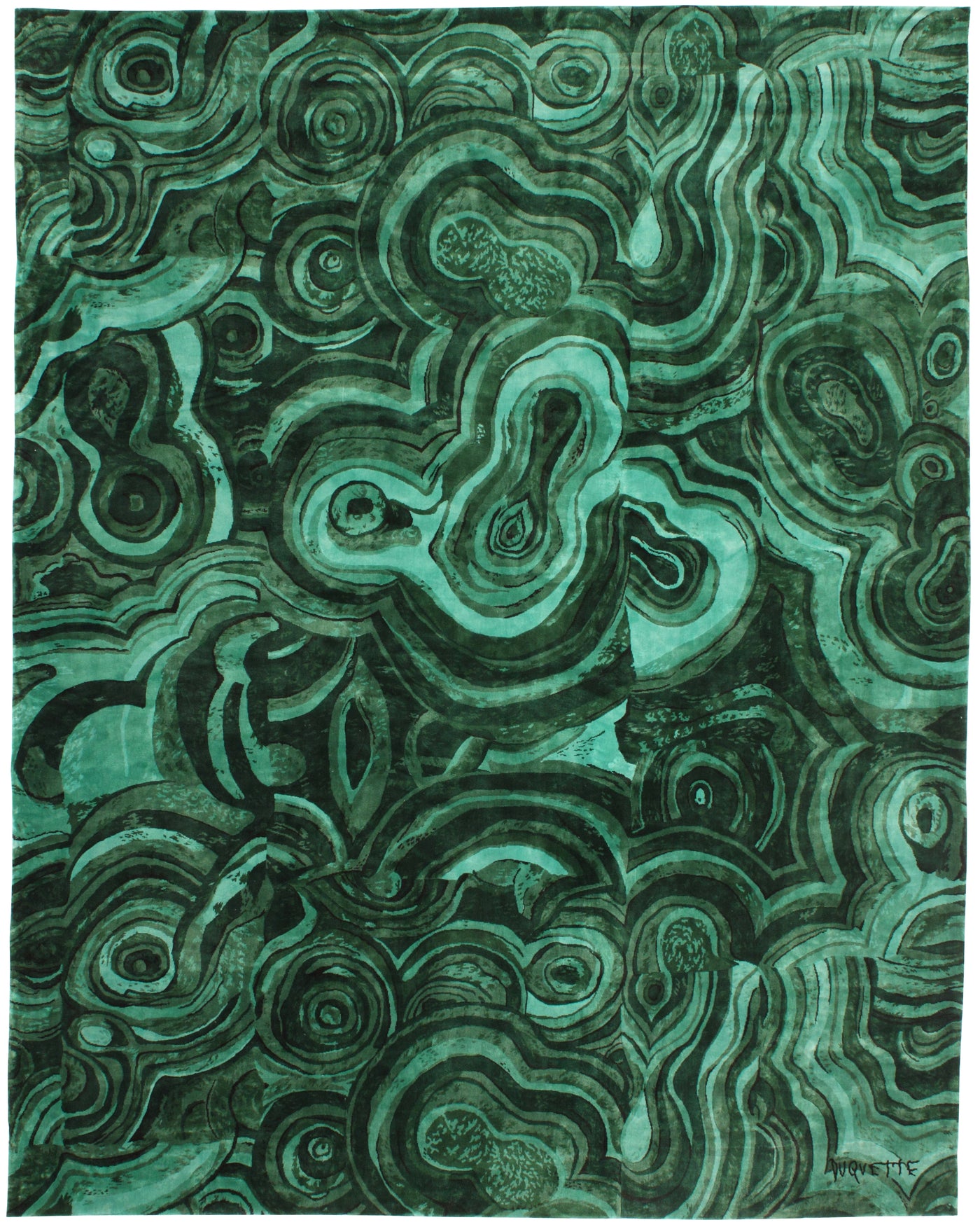 Tony Duquette - 'Malachite' Rug 9' x 12'